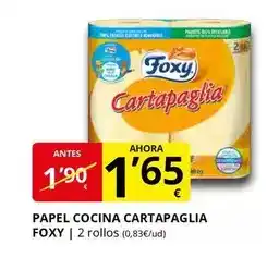 Supermercados MAS Foxy - papel cocina cartapaglia oferta