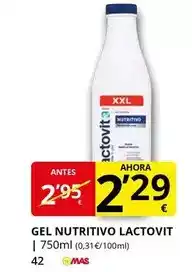 Supermercados MAS Lactovit - gel nutritivo oferta