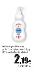 FROIZ Denenes - leche corporal protech para pieles sensibles y atopicas dosificador oferta