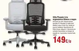 FROIZ Phoenix - silla lira ergonomica blanca o negra oferta