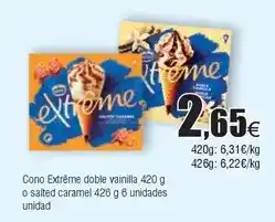 FROIZ Nestlé - cono extreme doble vainilla o salted caramel oferta