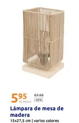 Action Lámpara de mesa de madera oferta