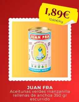 Sangüi JUAN FRA Aceitunas verdes manzanilla rellenas de anchoa oferta