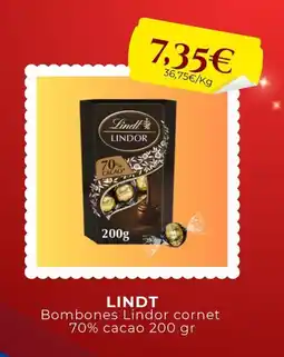 Sangüi LINDT Bombones Lindor cornet 70% cacao oferta