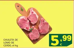HiperDino Chuleta de lomo de cerdo oferta
