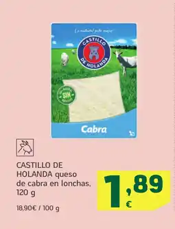 HiperDino CASTILLO DE HOLANDA queso de cabra en lonchas oferta