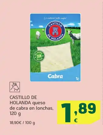 HiperDino CASTILLO DE HOLANDA queso de cabra en lonchas oferta