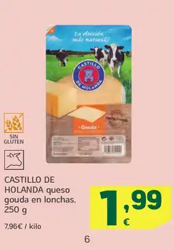 HiperDino CASTILLO DE HOLANDA queso gouda en lonchas, oferta