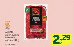 HiperDino NAVIDUL jamón curado Reserva en lonchas oferta