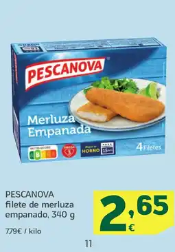 HiperDino PESCANOVA filete de merluza empanado oferta