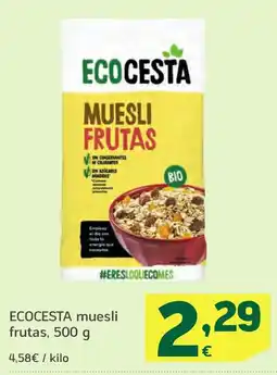 HiperDino ECOCESTA muesli frutas, oferta