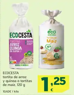 HiperDino ECOCESTA tortita de arroz y quinoa o tortitas de maíz, oferta