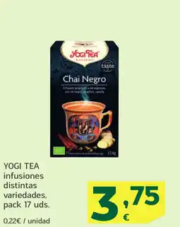 HiperDino YOGI TEA infusiones distintas variedades oferta