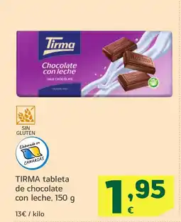HiperDino TIRMA tableta de chocolate con leche oferta