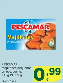 HiperDino PESCAMAR mejillones pequeños en escabeche oferta