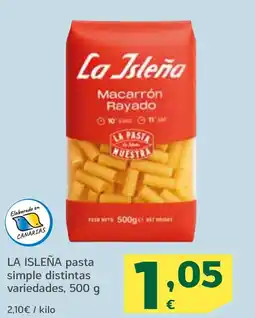 HiperDino LA ISLEÑA pasta simple distintas variedades oferta