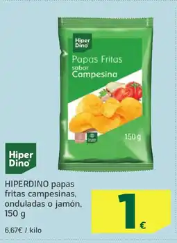 HiperDino HIPERDINO papas fritas campesinas, onduladas o jamón oferta