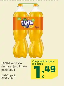 HiperDino FANTA refresco de naranja o limón oferta