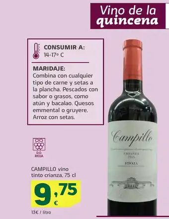 HiperDino CAMPILLO vino tinto crianza oferta