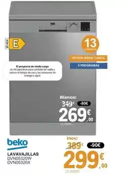 E.Leclerc Beko - lavavajillas dvn05320w oferta