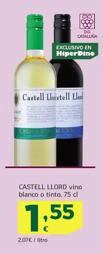 HiperDino CASTELL LLORD vino blanco o tinto oferta