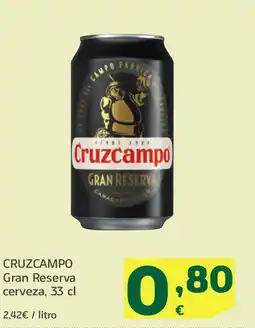 HiperDino CRUZCAMPO Gran Reserva cerveza, oferta