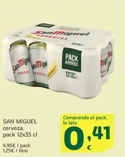 HiperDino SAN MIGUEL cerveza, oferta