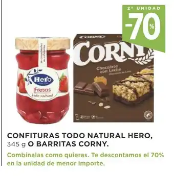 Supercor Confituras Todo Natural Hero, 345g O Barritas Corny oferta