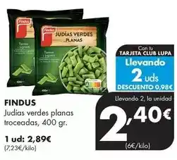 Supermercados Lupa Findus - judias verdes planas troceadas oferta