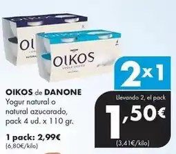 Supermercados Lupa Oikos de danone - yogur natural o natural azucarado oferta
