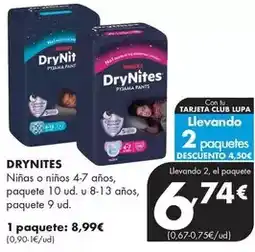 Supermercados Lupa Drynites - niñas o niños 4-7 años oferta