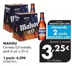 Supermercados Lupa Mahou - cerveza 0,0 tostada oferta