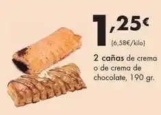 Supermercados Lupa 2 cañas de crema o de crema de chocolate oferta
