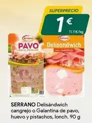 Masymas Serrano - delisandwich cangrejo o galantina de pavo, huevo y pistachos, lonch. 90 g oferta