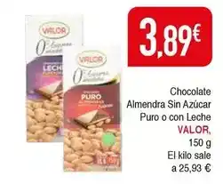 Masymas Valor - chocolate almendra sin azúcar puro o con leche oferta