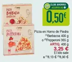 Masymas Artic - pizza en horno de piedra barbacoa o pepperoni oferta