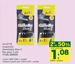 HiperDino GILLETTE maquinilla desechable Blue II fija oferta