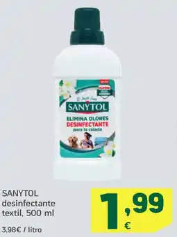 HiperDino SANYTOL desinfectante textil oferta