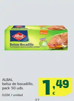 HiperDino ALBAL bolsa de bocadillo oferta