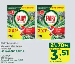 HiperDino FAIRY lavavajillas platinum plus limón oferta