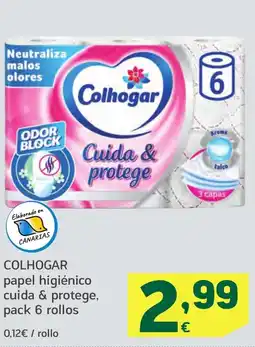HiperDino COLHOGAR papel higiénico cuida & protege oferta