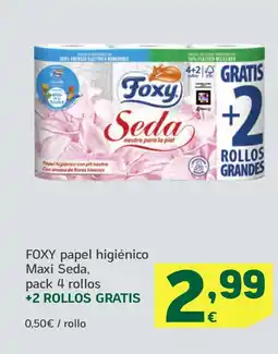 HiperDino FOXY papel higiénico Maxi Seda oferta