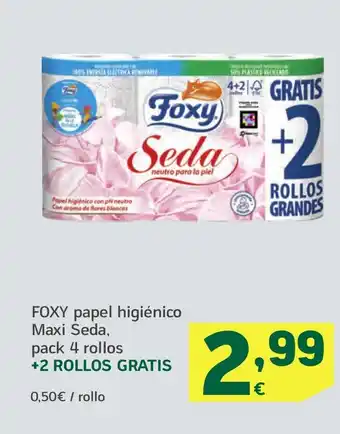 HiperDino FOXY papel higiénico Maxi Seda oferta