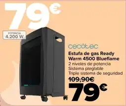 Carrefour CECOTEC Estufa de gas Ready Warm 4500 Blueflame oferta