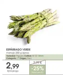 Supermercados Plaza Origen - esparrago verde oferta