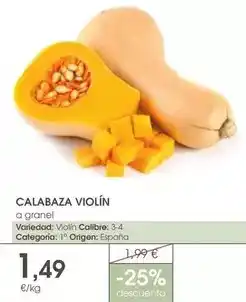 Supermercados Plaza Origen - calabaza violín oferta