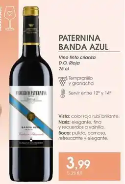 Supermercados Plaza Paternina - banda azul vino tinto crianza d.o. rioja oferta