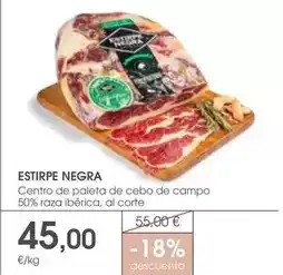 Supermercados Plaza Estirpe negra - centro de paleta de cebo de campo 50% raza iberica, al corte oferta
