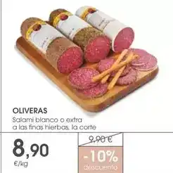 Supermercados Plaza Oliveras - salami blanco o extra a las finas hierbas oferta