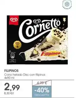 Supermercados Plaza Filipinos - cono helado disc con oferta